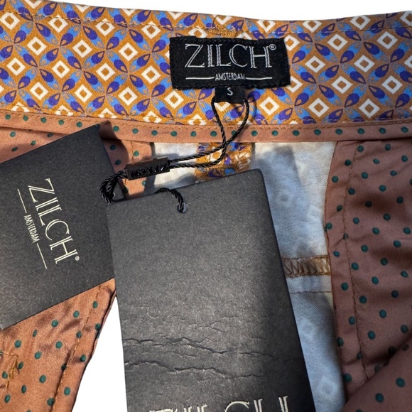 ZILCH Mosaic Print Pant Rust Brown Multicoloured  Cotton Spandex, Small, NWT - Picture 7 of 15
